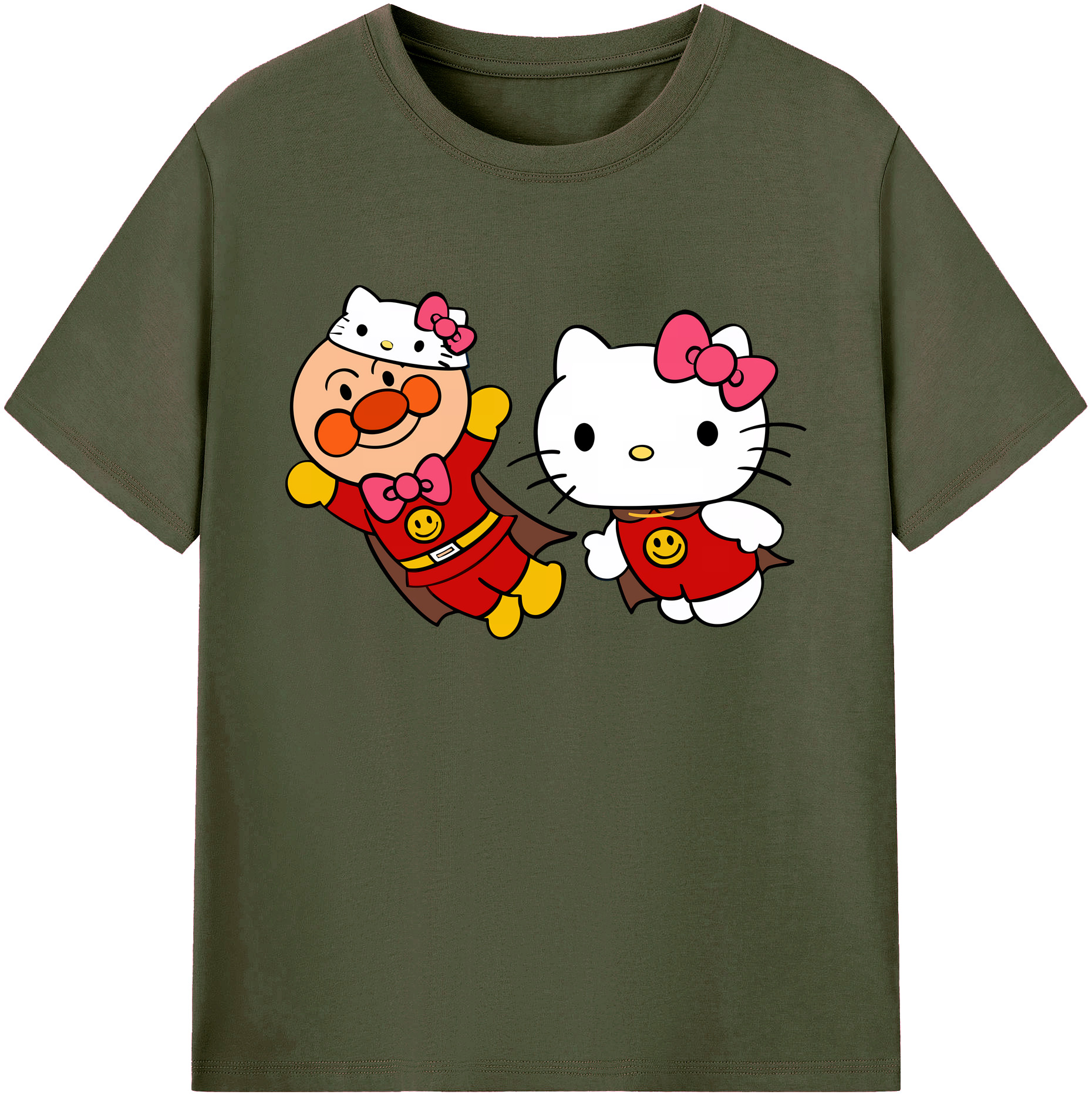 （画像用） アンパンマン Anpanman 綿100％ メンズ半袖Tシャツ｜肌触りやわらか＆通気性